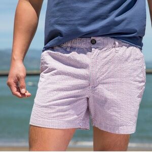 Chubbies 5.5” Seersucker Elastic Waistband Striped Shorts